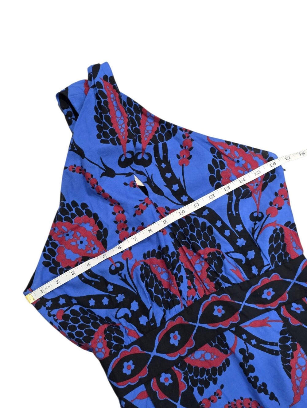 SEZANE JARRED HALTER MIDI DRESS FLORAL ATLA BLUE 36/US4 - Picture 10 of 15